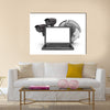 Security cameras, laptop and earth globe Multi panel canvas wall art