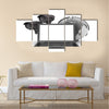 Security cameras, laptop and earth globe Multi panel canvas wall art