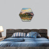 Bratislava at sunset, Slovakia hexagonal canvas wall art