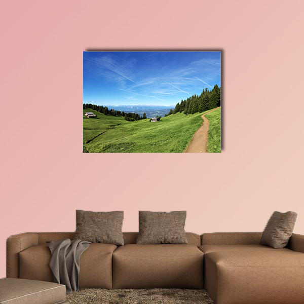 Italian mountain panorama in Tyrol with chalet multi panel canvas wall art