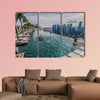 Infinity Pool with Singapore Skyline multi panel canvas wall art