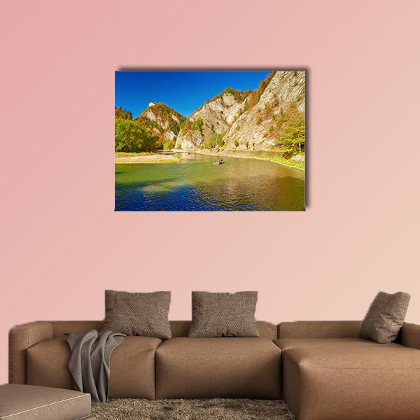The Dunajec River Gorge Tourists on raft  multi panel canvas wall art