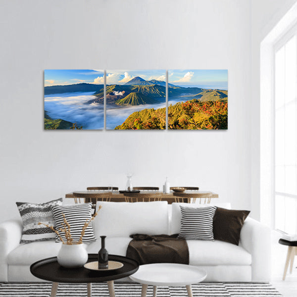 Bromo vocalno at sunrise, East Java, , Indonesia panoramic canvas wall art