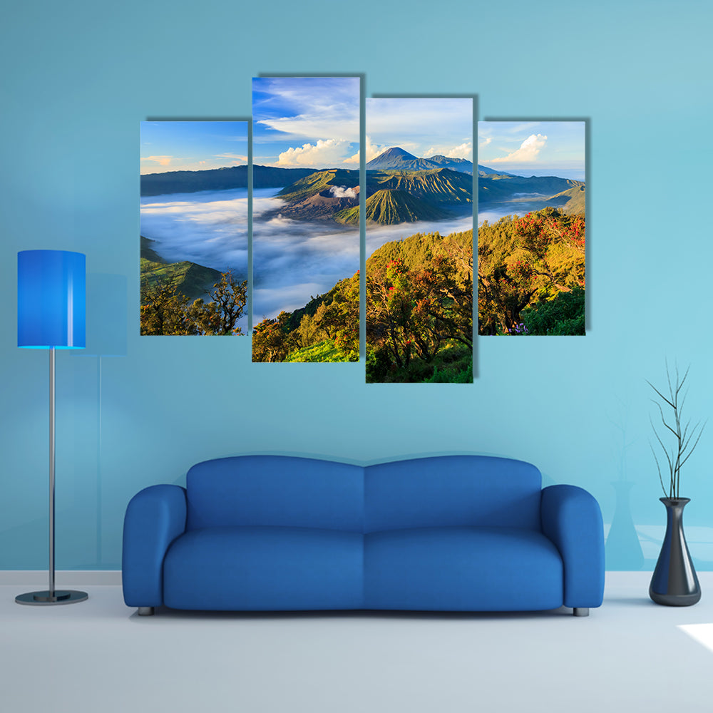 The Bromo Vocalno at sunrise, East Java, Indonesia Multi Panel Canvas Wall Art