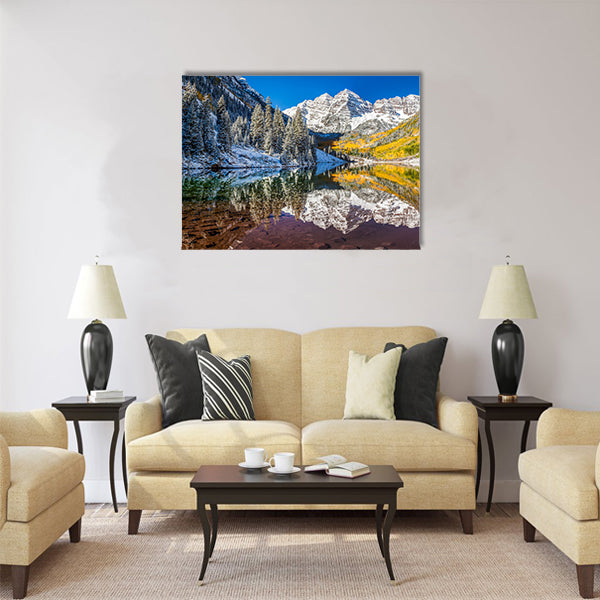 Fall foliage at Maroon Bells Multi panel canvas wall art