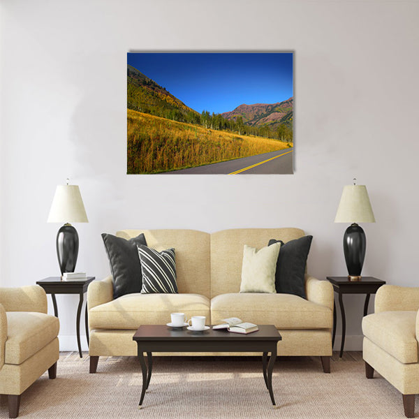 Beautiful autumn drive in Colorado Multi panel canvas wall art