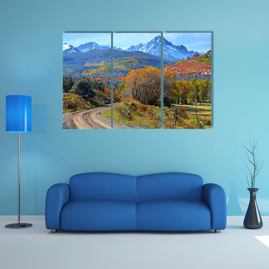 Scenic back road near Ridgeway Colorado multi panel canvas wall art