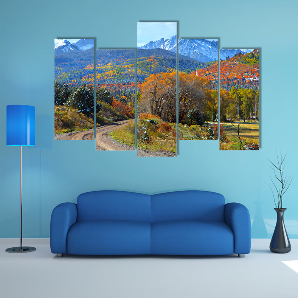 Scenic back road near Ridgeway Colorado multi panel canvas wall art