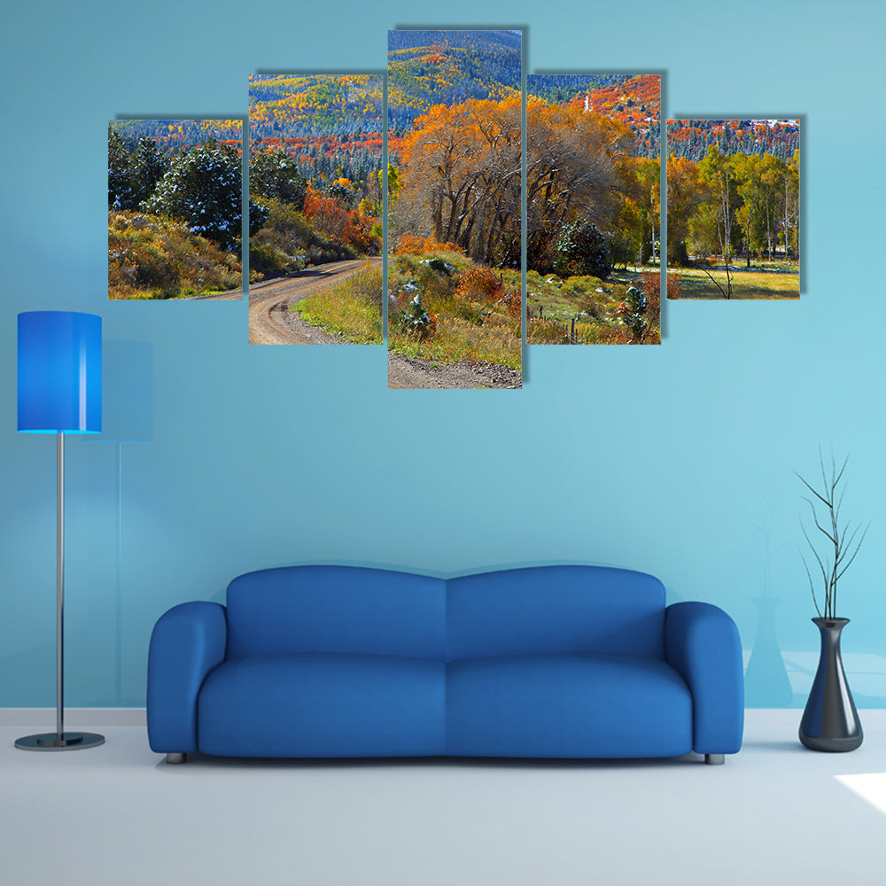 Scenic back road near Ridgeway Colorado multi panel canvas wall art