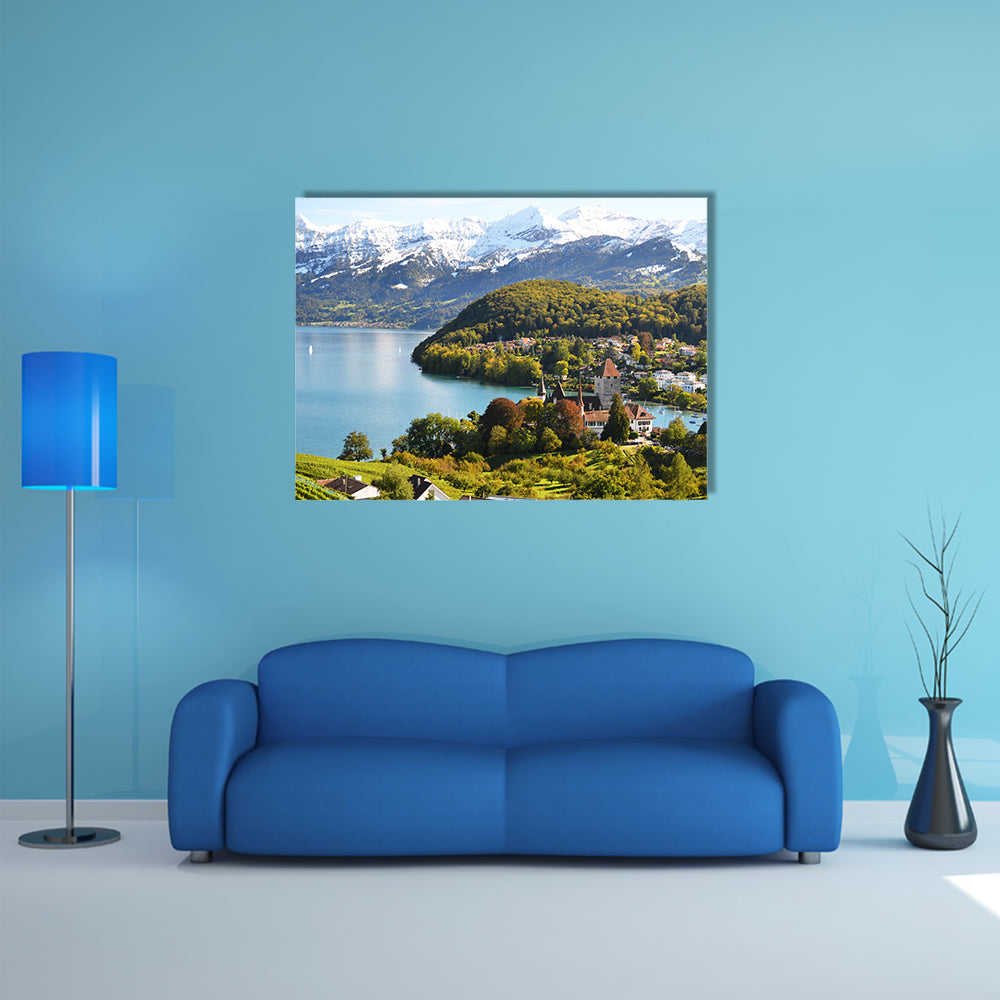 The Spiez Castle, Switzerland Multi Panel Canvas Wall Art