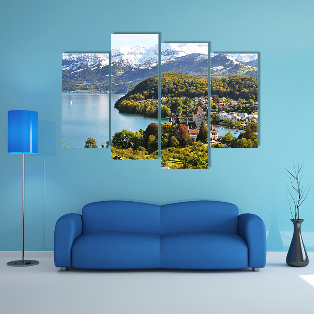 The Spiez Castle, Switzerland Multi Panel Canvas Wall Art