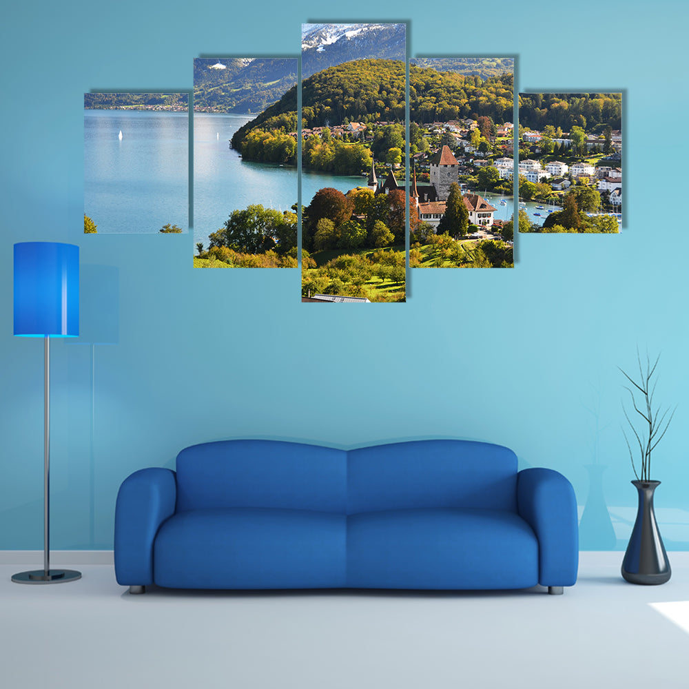 The Spiez Castle, Switzerland Multi Panel Canvas Wall Art