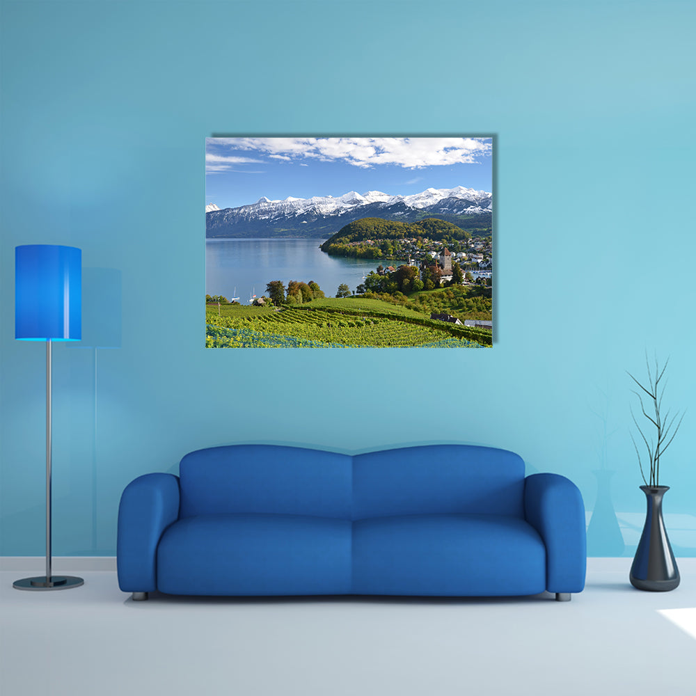The Spiez Castle, Switzerland Multi Panel Canvas Wall Art