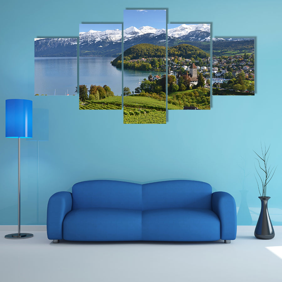 The Spiez Castle, Switzerland Multi Panel Canvas Wall Art