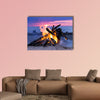  Blazing bonfire on the beach multi panel canvas wall art