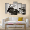 World War II era Navy fighter plane with folded wings Multi Panel Canvas Wall Art