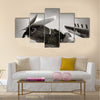 World War II era Navy fighter plane with folded wings Multi Panel Canvas Wall Art