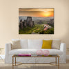 Meteora Roussanou Monastery at sunset, Greece Multi Panel Canvas Wall Art