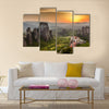 Meteora Roussanou Monastery at sunset, Greece Multi Panel Canvas Wall Art