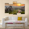 Meteora Roussanou Monastery at sunset, Greece Multi Panel Canvas Wall Art