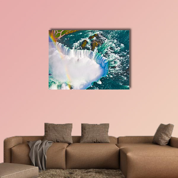 Aerial view of Niagara Falls, Canada and United States of America multi panel canvas wall art