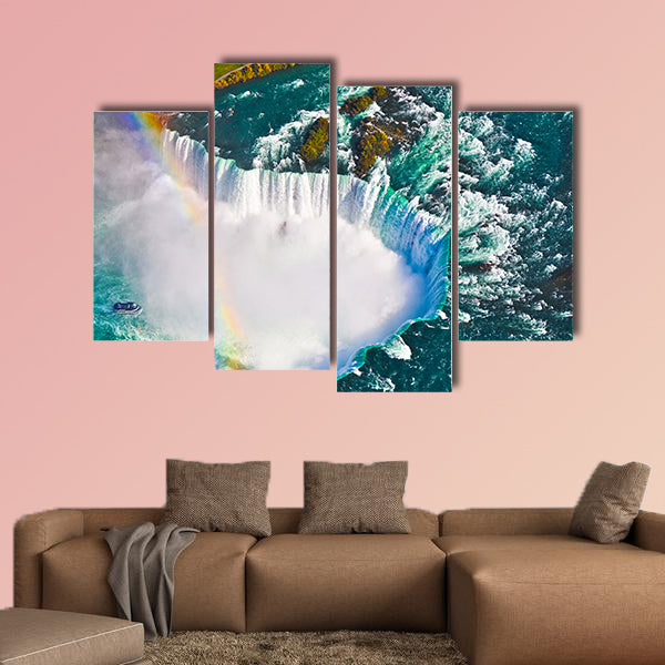 Aerial view of Niagara Falls, Canada and United States of America multi panel canvas wall art
