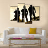 Silhouettes of S W A T officers holding their guns Multi Panel Canvas Wall Art