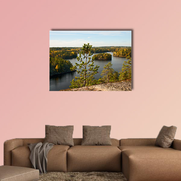 Aerial View over Urupukapuka Island, Bay of Islands, New Zealand multi panel canvas wall art