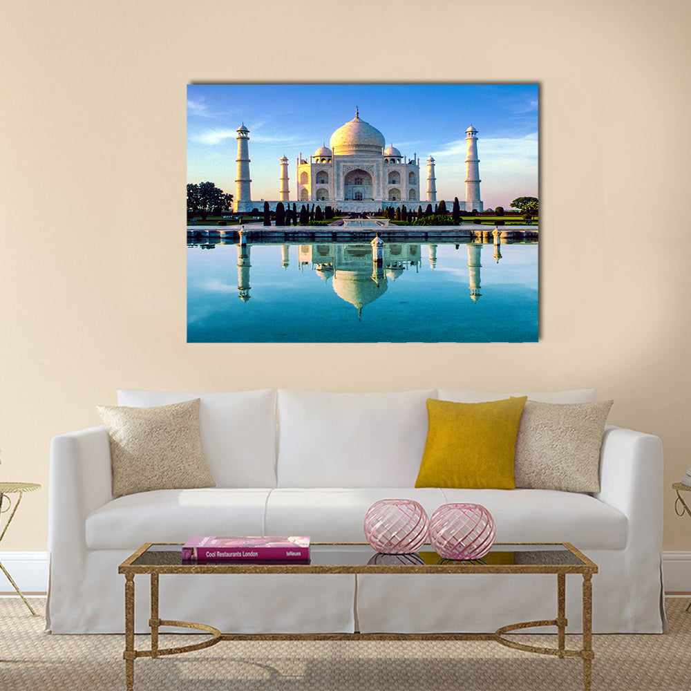 Taj Mahal in Agra in early morning Multi Panel Canvas Wall Art