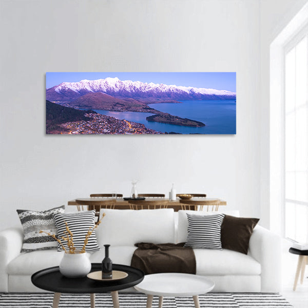 Popular spectacular view of Queenstown in New Zealand panoramic canvas wall art