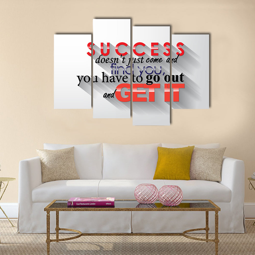 Success quote Multi Panel Canvas Wall Art