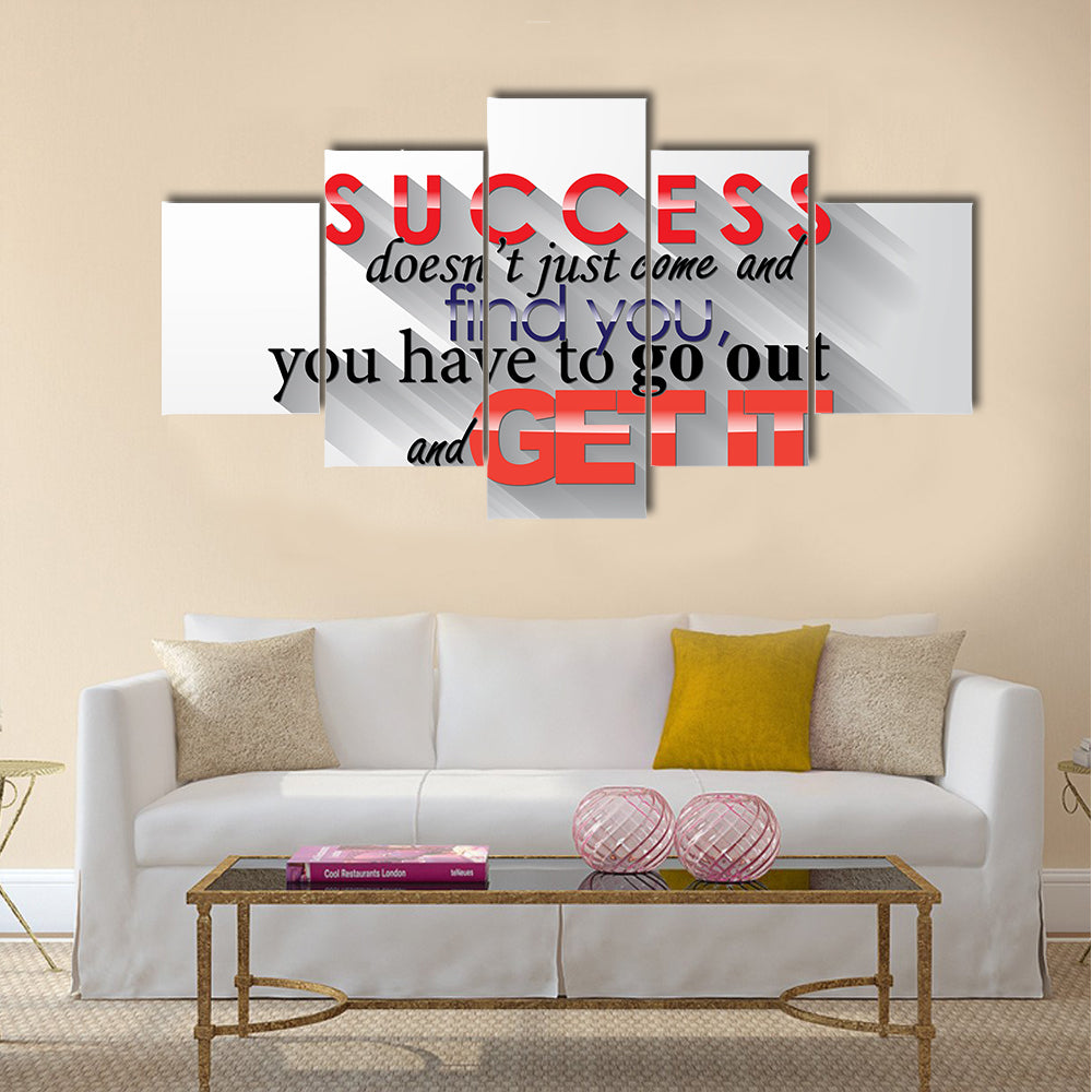 Success quote Multi Panel Canvas Wall Art