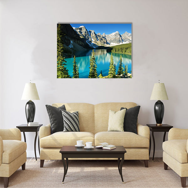 Lake Moraine, Banff national park multi panel canvas wall art