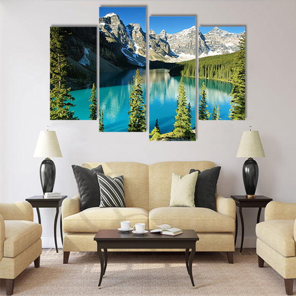 Lake Moraine, Banff national park multi panel canvas wall art