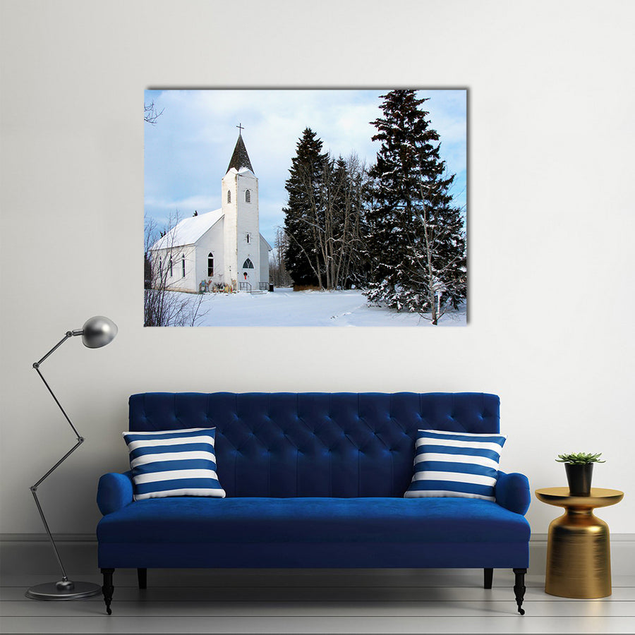 A Country Church Nestled In Trees, Multi Panel Canvas Wall Art