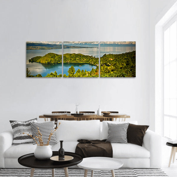 Lake Toba in North Sumatra, Indonesia panoramic canvas wall art