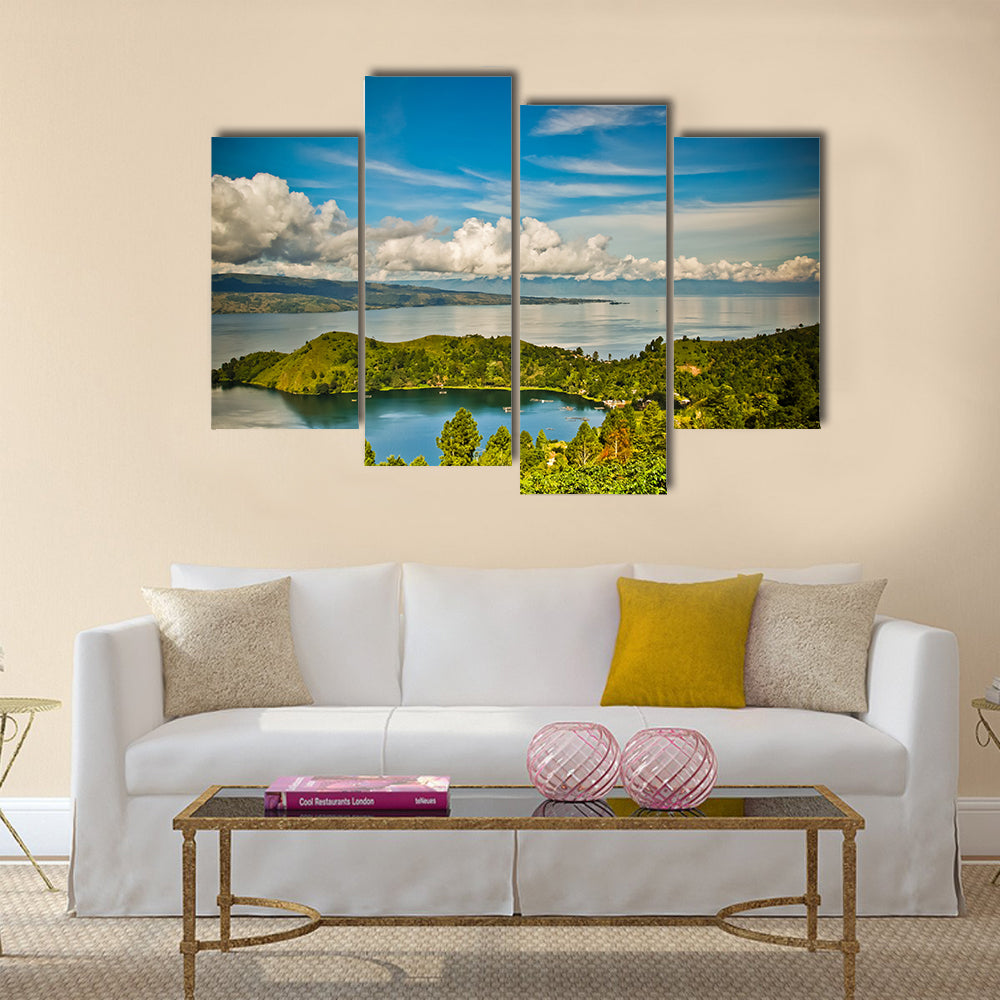 Lake Toba in North Sumatra, Indonesia multi panel canvas wall art
