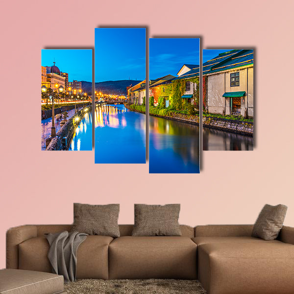 Canals of Otaru, Japan multi panel canvas wall art