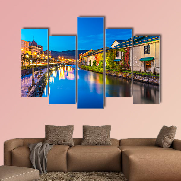 Canals of Otaru, Japan multi panel canvas wall art