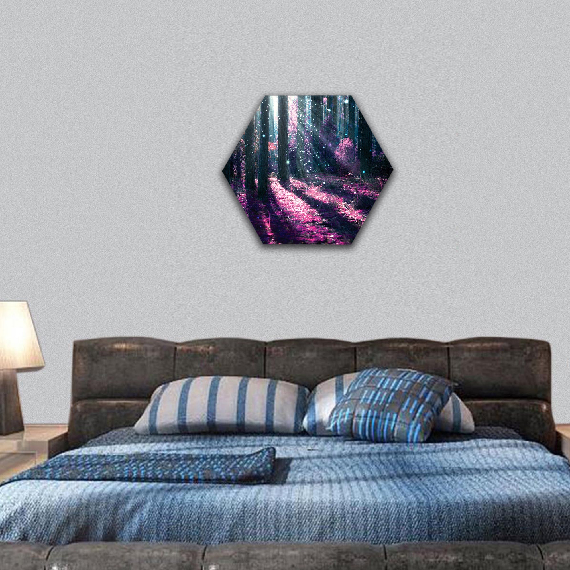 Fantasy Landscape Mysterious Old Forest hexagonal canvas wall art