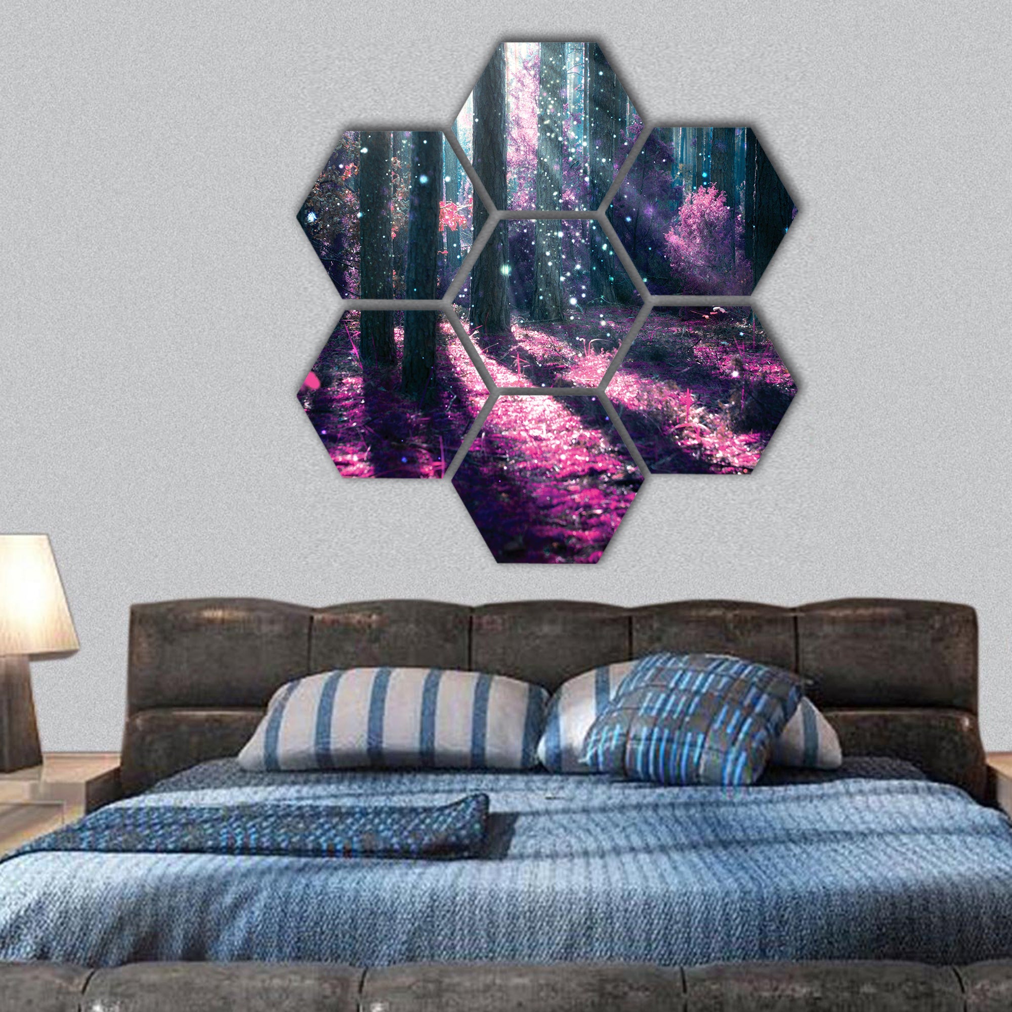 Fantasy Landscape Mysterious Old Forest hexagonal canvas wall art