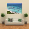 Palm beach on Aruba island Multi panel canvas wall art