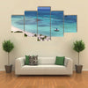 Palm beach on Aruba island Multi panel canvas wall art