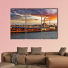 Istanbul at a dramatic sunset with sun multi panel canvas wall art