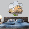 Duomo cathedral and Vittorio Emanuele gallery hexagonal canvas wall art