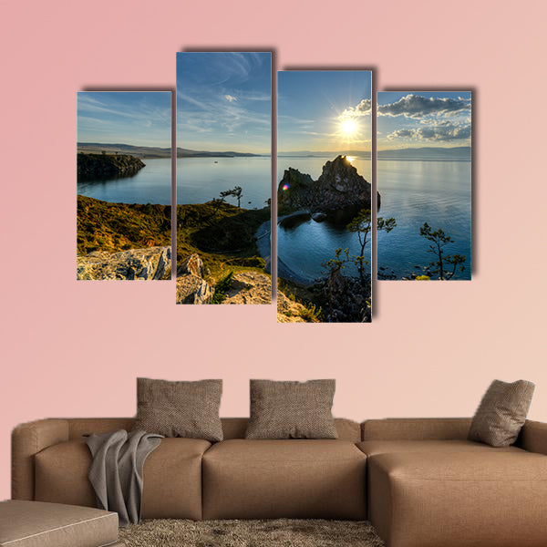 Shaman Rock, Lake Baikal in Russia Multi panel canvas wall art