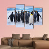 King Penguins heading to the water in the Falkland Islands multi panel canvas wall art