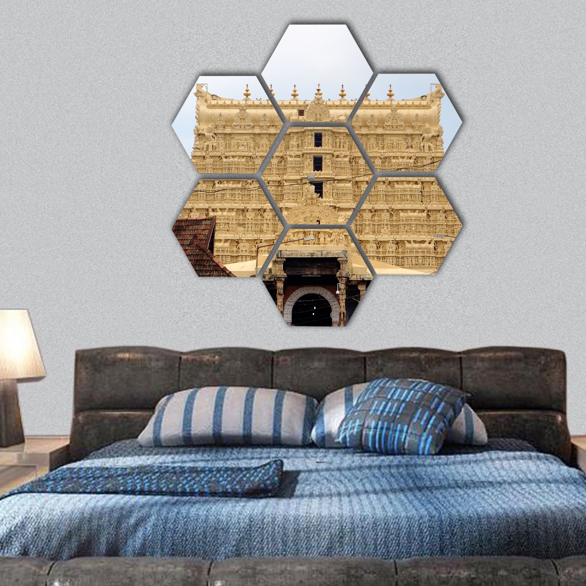 Sree Padmanabhaswamy Temple Trivandrum hexagonal canvas wall art