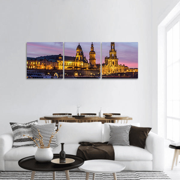 Old city of Dresden at sundown Panoramic Canvas Wall Art