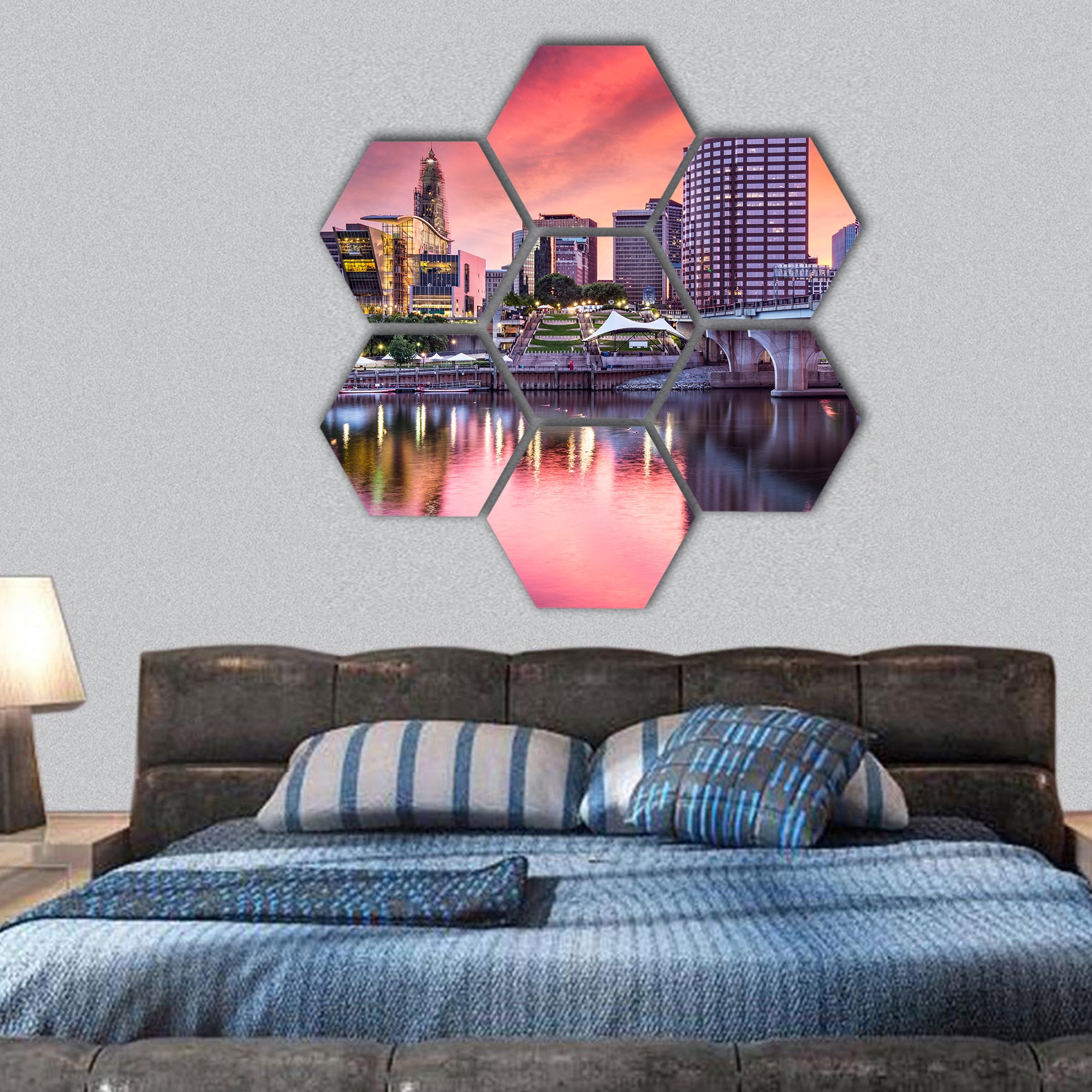 Hartford, Connecticut, USA hexagonal canvas wall art